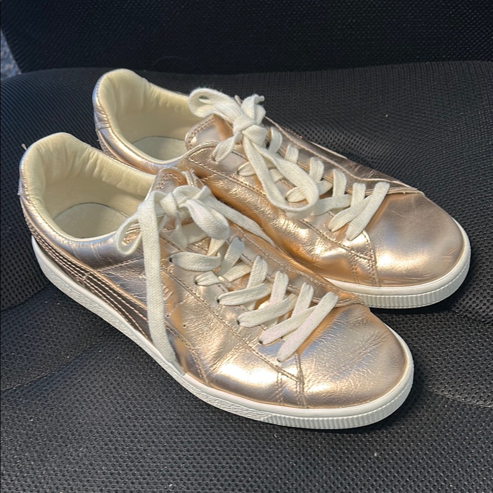 Women's Metallic Sneakers PUMA Basket Creeper “Metallic Gold” size 10